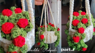 Macetita Colgante part-2 Planta Cadena de Perlas a Crochet