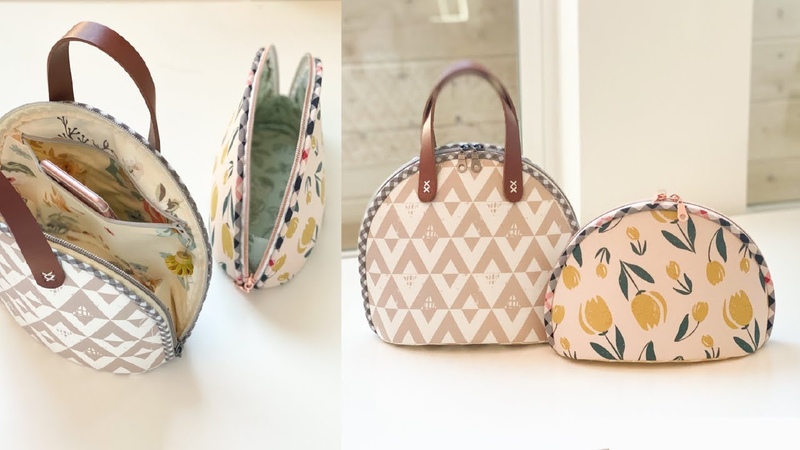Dome Bag, Sewing bag with Zippered Pocket, How to attach Leather