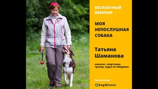 Вебинар “Моя непослушная собака“ с Татьяной Шамановой