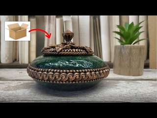 Jewelry box made from cardboard with Marble effect - Joyero de cartón con efecto Mármol- Decoupage