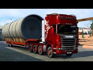 698 / ETS 2  / Суровая Россия Забайкалье R1 / тест - SCANIA R730 8 Х 8 / 57т.