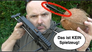 Spielzeug? Das ist tödlich! Schusstest mit Armbrust Stinger 2