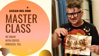 Master class - drawing coffee, hibiscus tea. Video 1.