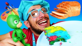 ¡Hacemos pan de colores! Juguetes PJ Masks. Cocina para niños
