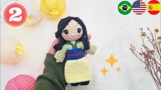 Mulán Amigurumi Tutorial | Parte 2/3 Cuerpo | Subs Esp/Ing/Port