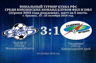 Матч команды 2002 г.р. 24 октября 2016 год.