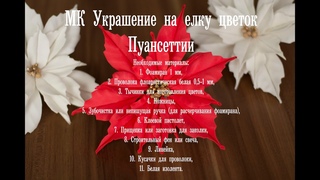 МК Евгении Пляшкевич по изготовлению елочного украшения цветка Пуансеттии из фоамирана