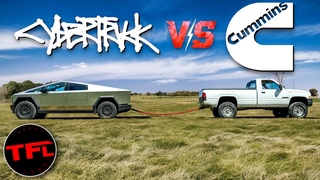 Tesla Cybertruck vs Classic Ram Cummins Tug of War!