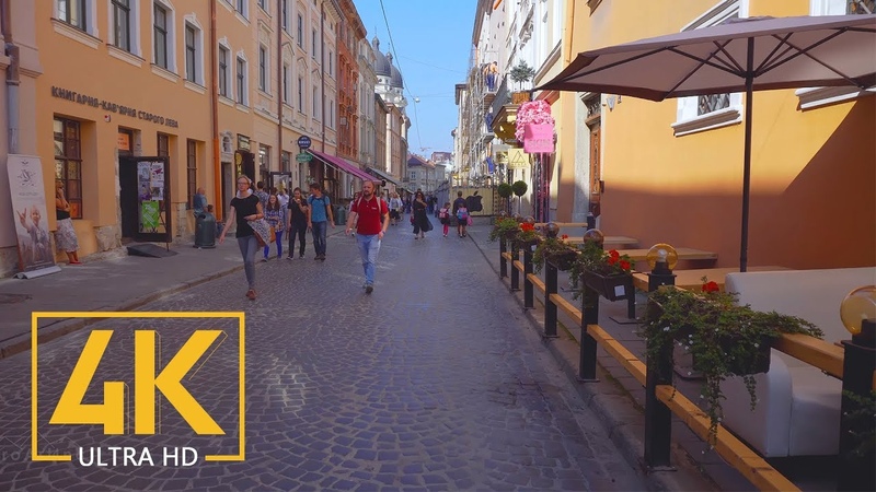Walking Tour in 4 K Lviv, Ukraine Travel