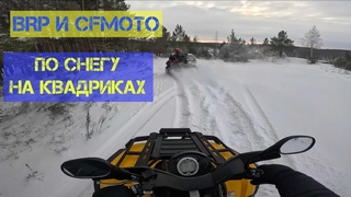На квадроцикле зимой по снегу, горам и лесам BRP 800, BRP 850, CFMoto X8