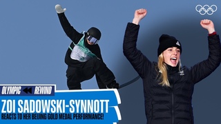 Zoi Sadowski-Synnott reacts to her Beijing 2022 gold medal performance