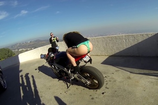 Hot girl gets ass blasted by paintball gun in Holl