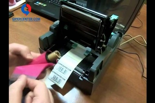 Термотрансферный принтер этикеток Godex G-330 (установка риббона и этикетки)