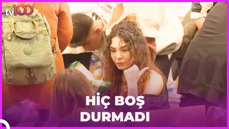Ebru Şahin Yenikapıda deprem kolilerinin hazırlanmasına yardım