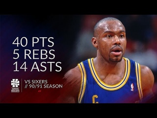 Tim Hardaway 40 pts 5 rebs 14 asts vs Sixers 90/91 season