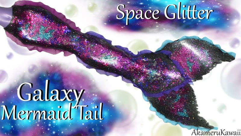 DIY Galaxy Mermaid Tail Glitter Poseable Doll