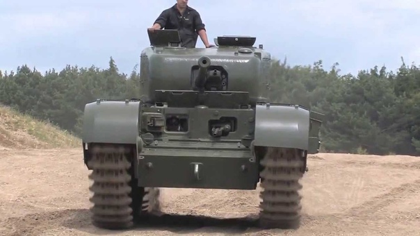 Wartime Churchill Tank driving with latest Challenger 2
