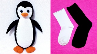 👌ÇORAPTAN OYUNCAK  PENGUEN YAPILIŞI😍/Kendi Tasarımım💯/How to make sock doll/PENGUIN