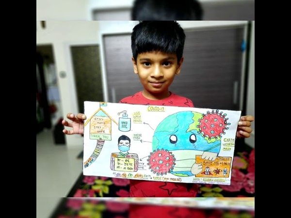 Corona Virus Drawing, Covid 19, Stay Home Stay Safe Drawing, Drawing Corona virus Awareness,