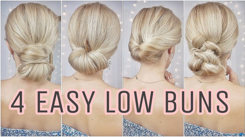 4 EASY LOW MESSY BUN HAIRSTYLES MEDIUM AND LONG