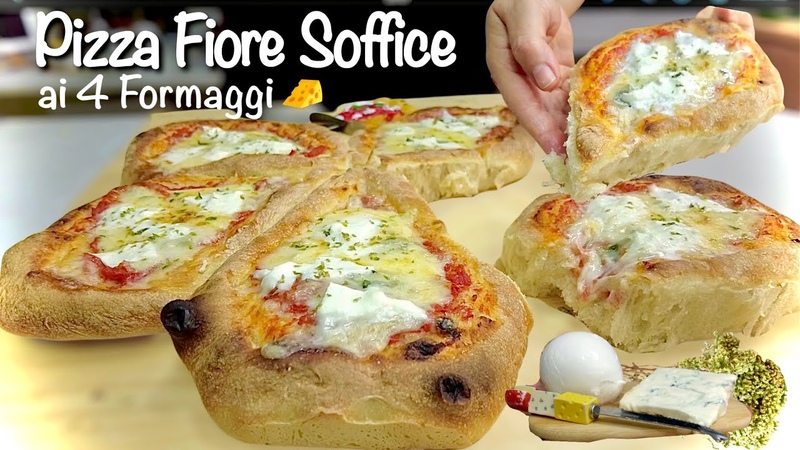 (175) XXL SOFT FLOWER PIZZA с 4 СЫРАМИ 燎 высокая и мягкая как облако You