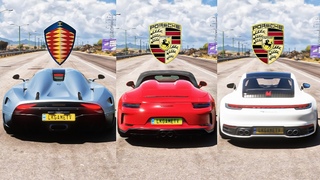 FH5 DRAG RACE - Koenigsegg Regera Vs Porsche 911 Speedster Vs Carrera S