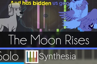 The Moon Rises - |SOLO PIANO TUTORIAL w/LYRICS| -- Synthesia HD