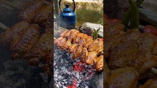 Şiş Çubukta Tavuk Kanat Izgara 🐔 / Cooking Chicken Wings on Skewer