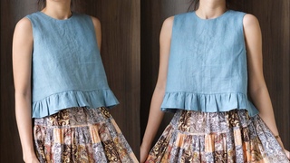 DIY Sleeveless Ruffle Hem Top | DIY Clothes | Linen Top | Summer Top