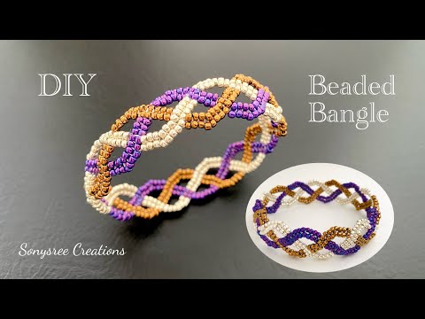 Braided Seed Beads Bangle, , Herringbone braided Bangle, , How to make