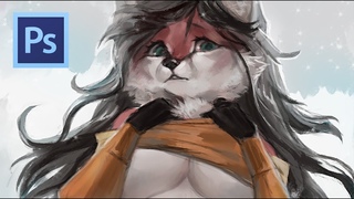 SpeedPaint Photoshop - 3hours sketch. Shy Fox Girl. Furry OC