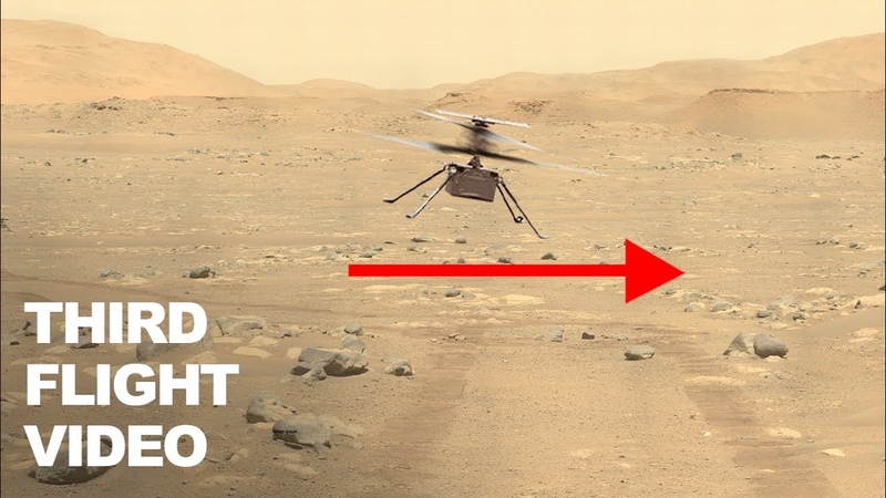 Ingenuity Mars Helicopter Third Flight Video Flying Faster Farther