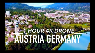 4K 1 HOUR DRONE FILM + Lounge Music of AUSTRIA GERMANY /Relaxation Meditation Sleep Piano