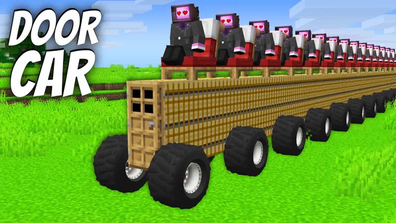 I found a LONGEST DOOR CAR with TV WOMAN in Minecraft Whats INSIDE the LONGEST