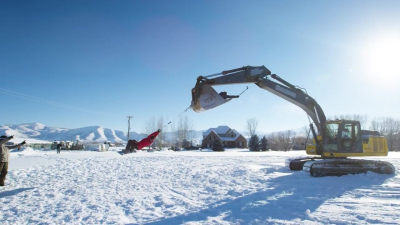 Track Hoe Snowboarding In 4