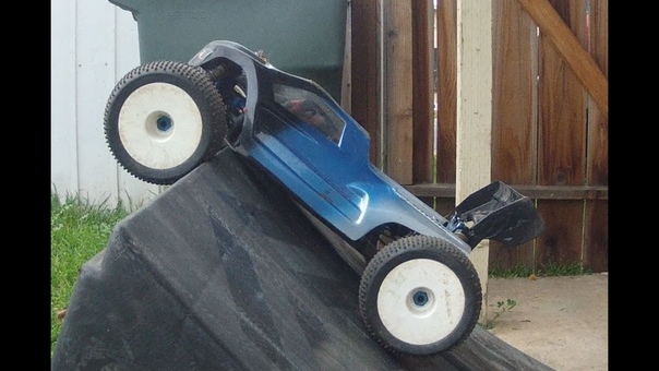 RC8 T Double Backflips on backyard jump MMM v3 Brushless 6s
