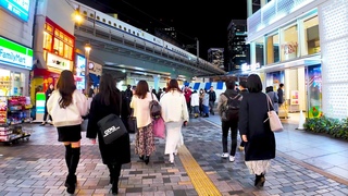 Ginza in TokyoA town with a high-speed train4K ASMR Nonstop 1 hour 01 minutes