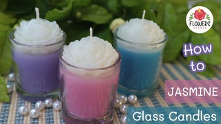 Jasmine Flower Glass Candles Making | How To Make Wax Flowers | Jasmine Candles tutorial