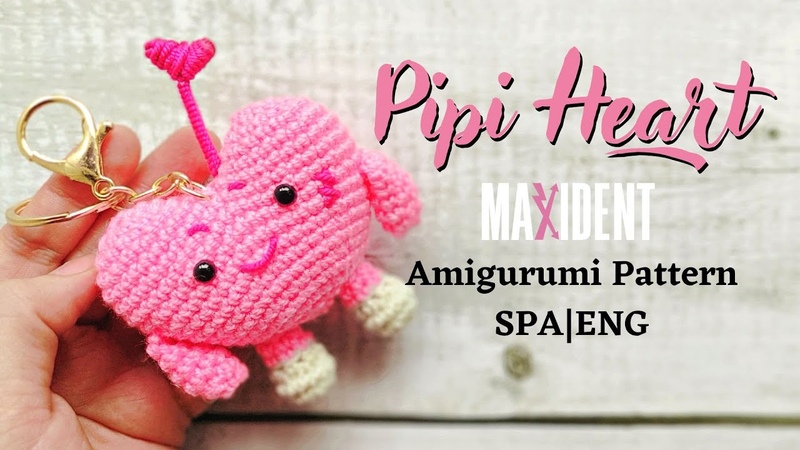 Maxident Heart Tung Amigurumi Patrón, Corazón Pipi , Amis Tejiendo
