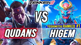 T8  Qudans (Kazuya) vs Higem (#1 Ranked Yoshimitsu)  Tekken 8 High Level Gameplay