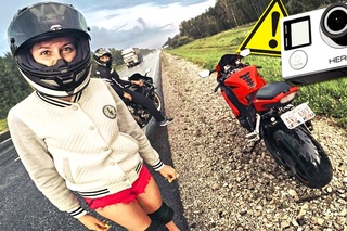 ПОПАЛИ ПОД ДОЖДЬ на мотоцикле С ДЕВУШКОЙ В ШОРТАХ - Чуть не убил GoPro