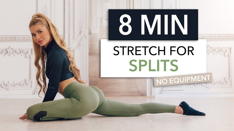 8 MIN STRETCH FOR SPLITS how to get your front splits, No Equipment I Pamela