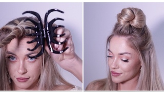 HAIR HACK! HALF UP BUN WITH CLAW CLIP