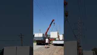 Выгрузка газоблока Биктон  #стройматериалы #стройка #строительство