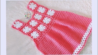 COMO HACER UN VESTIDO CON GRANNIES SQUARE A CROCHET O GANCHILLO FACIL  RAPIDO - PAS A PASO