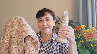 Самое простое платье спицами на круглой кокетке из Итальянского бобинного 100%хлопка!Обзор на платье
