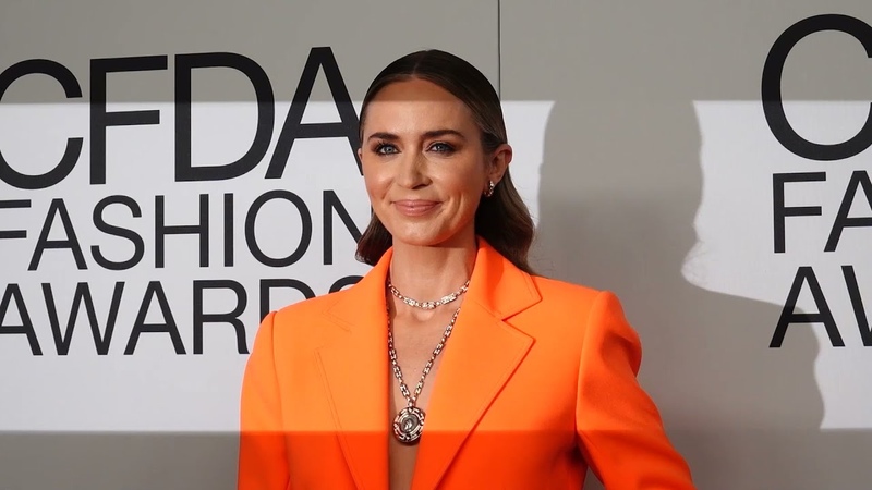 Emily Blunt on her Christopher John Rogers Carpet Look, CFDA Awards Carpet with Blake