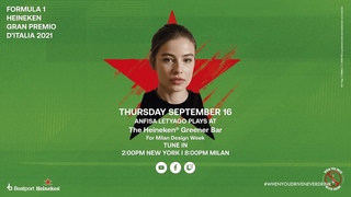 Anfisa Letyago | The Heineken Greener Bar, Milan | FORMULA 1 Heineken Gran Premio D'Italia 2021