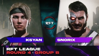 RFT League. Group stage. k5yan (Sonya Blade, Noob Saibot) vs Snorix (Kano, Johnny Cage, Fujin)
