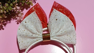 TIARA COM LAÇO DE TULE ( INSPIRAÇÃO NATALINO) # FÁCIL DE FAZER